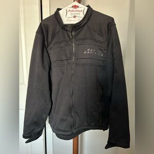 Men’s M Harley Davidson Soft Shell Jacket Black Precision Full Zip Poly |D123